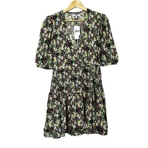 AFRM Joanna Smocked Mini Dress in Green Garden Floral NWT New With Tags 
Size XS